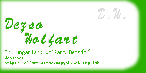 dezso wolfart business card